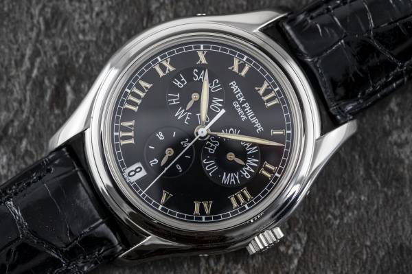 Patek Philippe 5035P Jahreskalender Noir Romaines Platin Full Set 1999